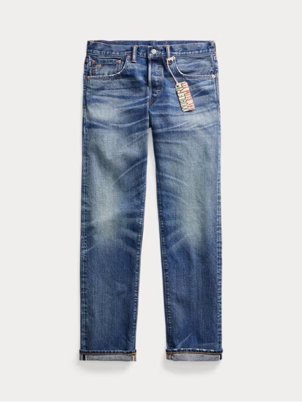 Ralph Lauren Double RL Slim Fit Selvedge Jeans Hillsview Wash Size 32x34